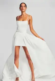 Retrofete White Train for Evalina Dress Size XS *Train Only* Bridal Bride