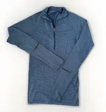 Lululemon Swiftly Tech Long Sleeve Womens Size 4 Half Zip Blue Stripe