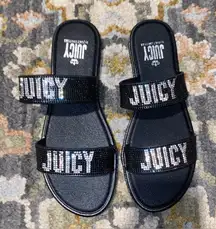 Juicy Couture 2000s glamorous glamour bedazzled rhinestone sandals