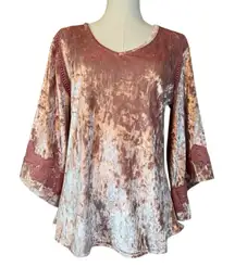 Vintage Westport 1962 Shimmery Crushed Velvet Women's Pink Top Blouse S