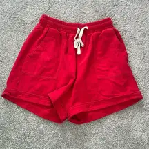 Zenana Outfitters Women's M High Waist Casual Shorts Bright Red Comfy Lounge Everyday Basic