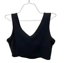 NWT 21 Saints Crop Top XL Black Double V-Neck Sleeveless Tank Casual Modern