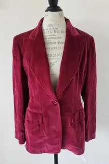 Anne Klein II Velvet Blazer in Rich Raspberry Red Size 12 New With Tags