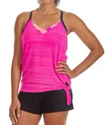 ZeroXposur Womens Fuchsia Side Knot Tankini