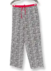 Vintage Zebra Print Color Block Cotton Lounge Pants Sz M