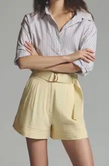 ANTHROPOLOGIE Significant Other Tilly Shorts Belted Light Yellow Size 6 NEW