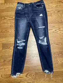Mica high-rise distressed ankle skinny jeans. Size 30