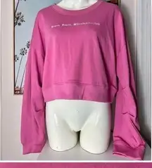 Missguided Rose Pink Romeo Cropped Pullover Relaxed Sweatshirt Size 12 Large