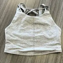 Free People Movement Gray Strappy Crop Top/Sports Bra.  Size XS