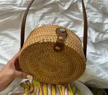 Circular Straw Crossbody Bag