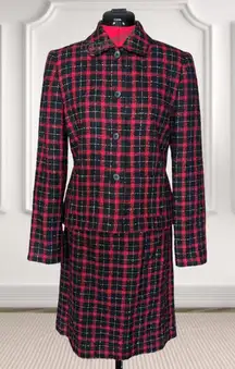 Vintage Amanda Smith Plaid Mohair Skirt Suit Size 10