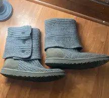 Gray Knit Boots