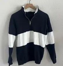 John Galt Preppy Sailor Stripe Crew Pullover Sweatshirt