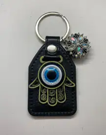 Hamsa hand evil eye key chain - clear