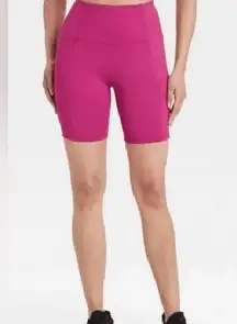 All in Motion High Rise Sculpt Magenta Hot Pink Bike Shorts