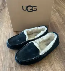 UGG Ansley black suede fur slippers slides slip on shoes sneakers women's 7