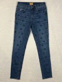 Sundance Driftwood Sz 26 Jackie Skinny Jean Classic Fit Diamond Embroidered Boho