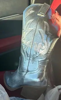 Silver Cowboy Boots