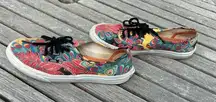 Unisex Vans - Peacock Pattern men 7 women 8.5 whimsy,‎ funky sneaker colorful