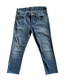 7 for all mankind Josefina Boyfriend Skinny Jeans Women's Size 25 Blue Denim