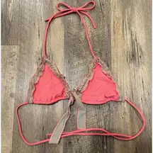 Victoria's Secret Size Small Peach Pink Orange Ruffle Swim Bikini Top