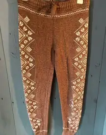 American Eagle Brown Faire Isle Sweater Joggers, Size Small