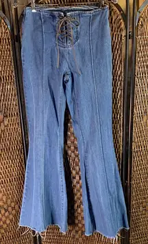 Retro Flare Corset Tie Jeans Size 3/26W