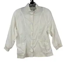 Vintage Spencer Douglas Nylon Jacket Womens Sz 16 Crinkle Snap Front 90s Minimal