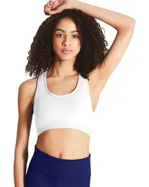 Capezio White Sports Bra Top NWT MEDIUM