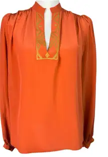 Winter Kate limited edition embroidered silk Anjali plunge blouse Size XS
