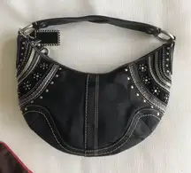 Soho Signature Stitched Small Hobo Purse, 10482, Y2K 2006