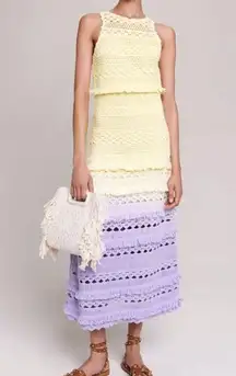 Maje  CROCHET-KNIT MAXI DRESS