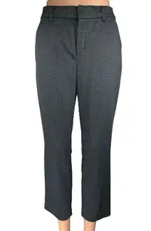 Wit & Wisdom Black Houndstooth Straight Cropped Trouser Dress Pants Size 2