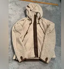 Kuhl Cream and Brown Women's fleece zip up Jacket