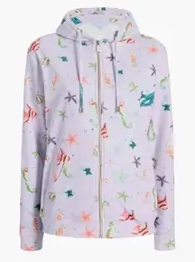 HILL HOUSE Allie Full Zip Hoodie Sea Creatures‎ Terry Small
