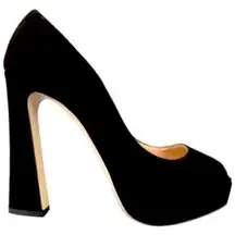 Miu Miu 38.5 Ultra High Black PeepToe Pumps