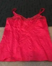 Vintage Vanity Fair Slip Cami Top Size 34 bust Red Lace 80's