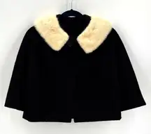 Vintage I. Imagnin & Co swing coat size XS wool mink 3 quart sleeves opera coat