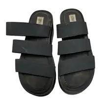 Calvina Black Three Straps Platform Sandal