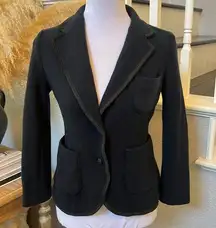 Rag & Bone Navy Blue Long Sleeve Merino Wool Tweed Blazer Jacket Size Small