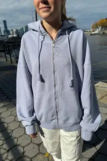 Blue Oversized Zip Up