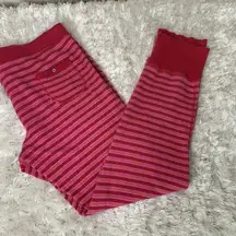 Victoria's Secret Thermal Sleep Pants Sz Large Pink Red Sparkle Stripes