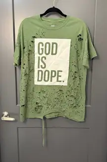 God Is Dope Olive Green T-Shirt