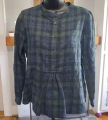 Madewell Market Popover Blackwatch Plaid top