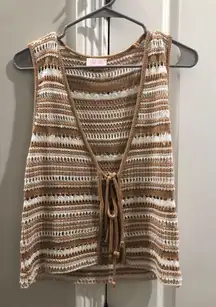 Pink lily crochet vest 