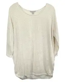 Laura Ashley Plus Size 2X Top Gold‎ Dot Paisley Cream Blouse Knit Ruched 307