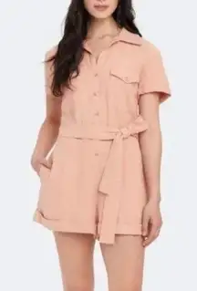 Revolve Auguste The Label Patty Tie Belt Playsuit In Blush Size 4/ US 0