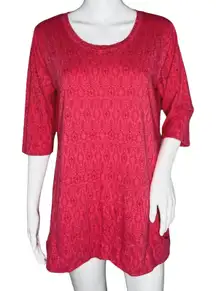 Toad & Co Shirt Womens Medium Pink Jersey Knit Tunic Easy Wear Commute Outdoors‎
