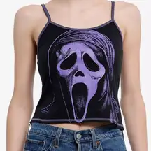 Hot Topic Ghost Face Jumbo Print Girls Cami Black XS