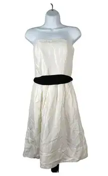White House Black Market Silk Linen White Tube Top Strapless Dress Size 6 NEW